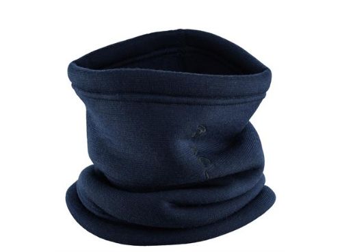 Bilde av en buff/hals fra Aclima i en mørk blå farge. Denne halsen er laget av 100% merinoull, men på en spesiell måte som gjør at den kjennes ut som fleece.