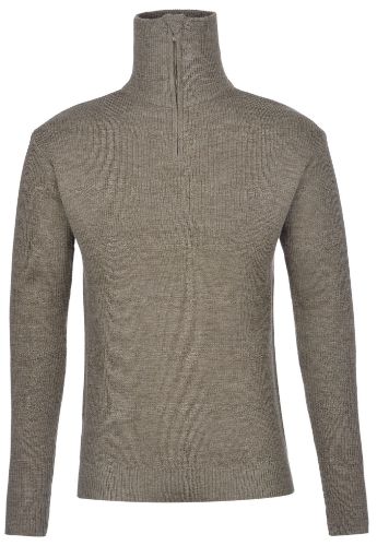 Bilde av olivenfarget strikkegenser til herre i ull