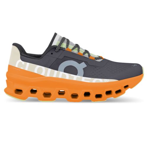 Bilde av løpeskoen Cloudmonster fra On Running til herre i blå og oransje