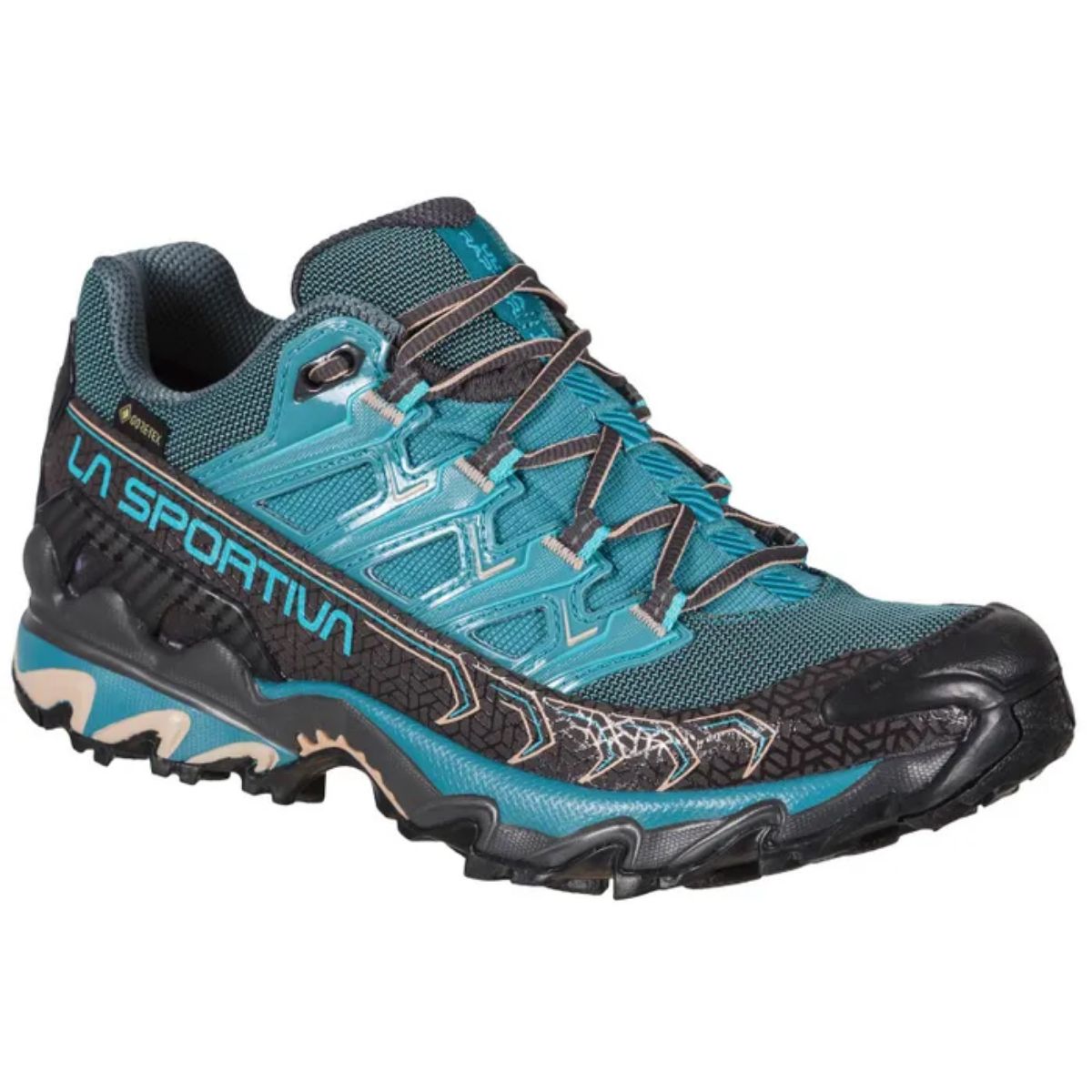 Bilde av Ultra Raptor Gore-tex hiking sko fra La Sportiva. En tursko til dame i en blåfarge. 