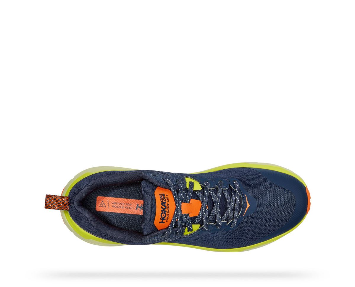 vanntett sko fra HOKA. Mørk grå med lys gul såle og oransje detaljer