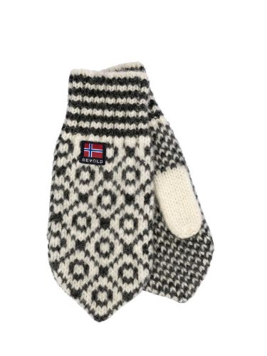 Bilde av ullvotter fra Devold: Svalbard Wool Mitten i fargen Offwhite Anthracite