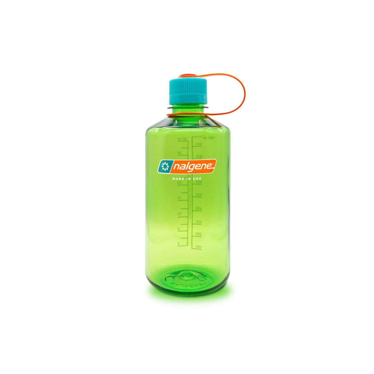 grønn drikkeflaske i BPA-fri plast. Flasken rommer 1 liter drikke.