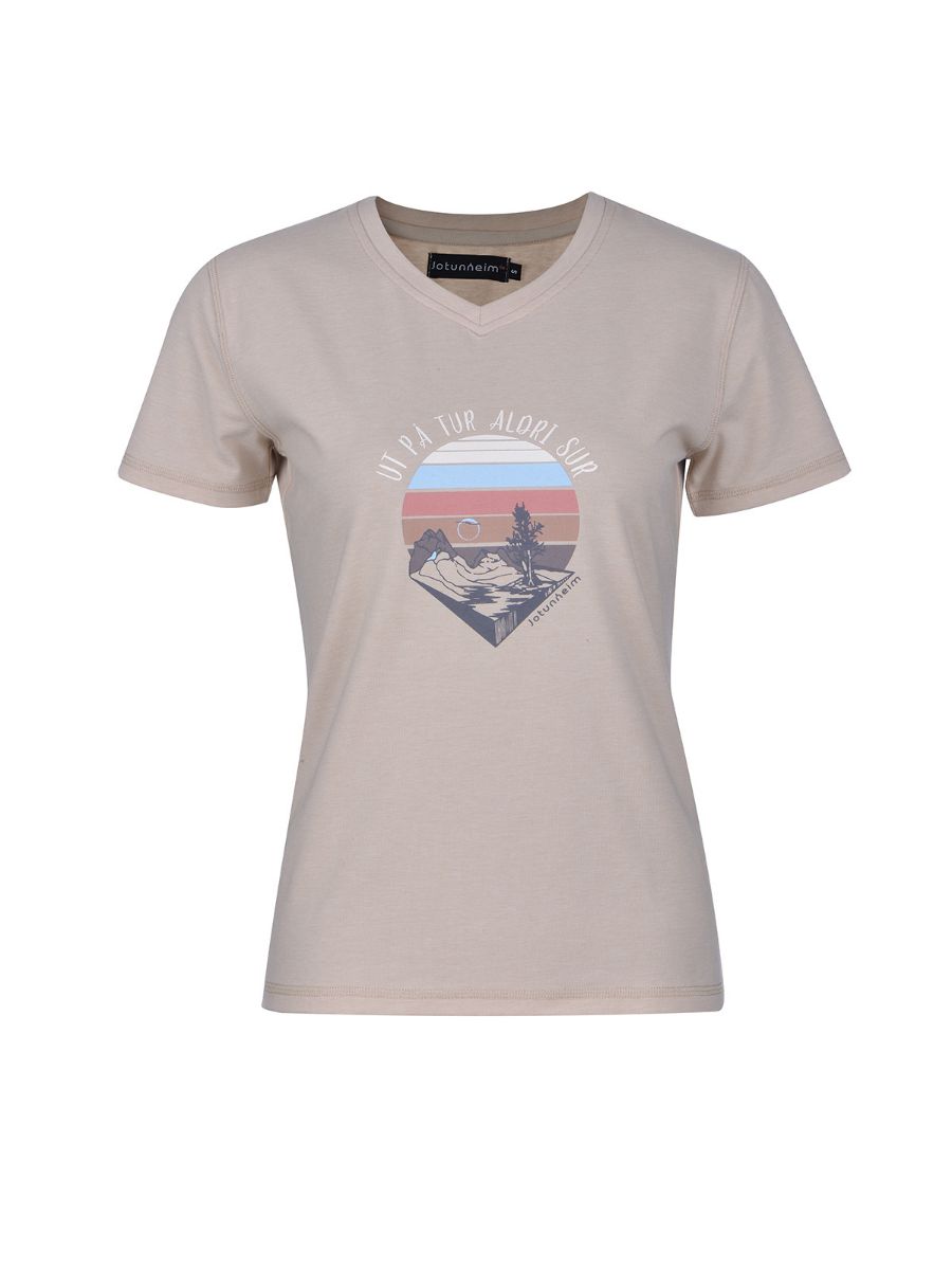 Varde Tshirt m/print fra Jotunheim til dame, med print "Ut på tur aldri sur"