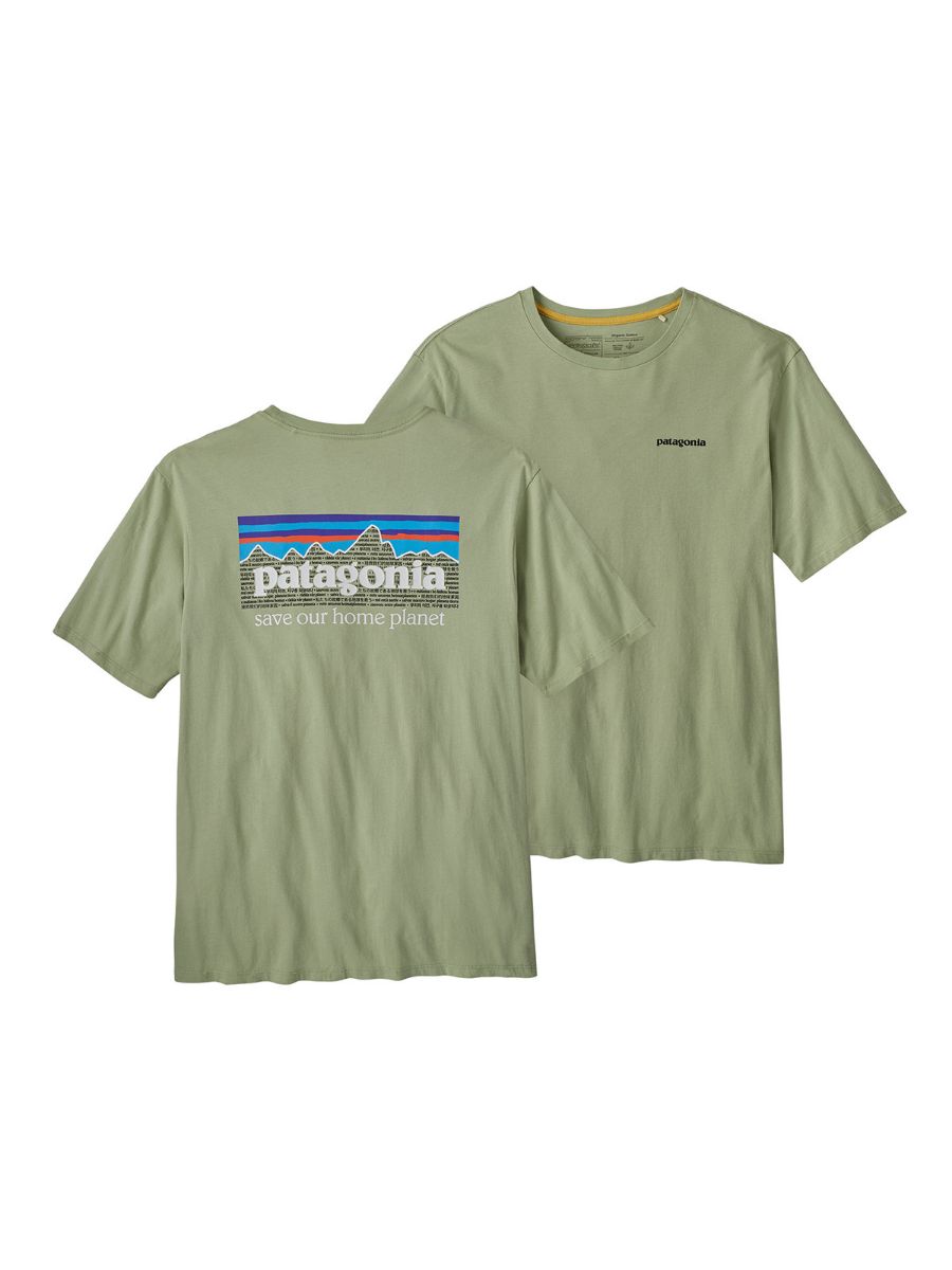 Patagonia M's P-6 Mission Organic T-Shirt i fargen Salvia Green: Patagonia T-skjorte til herre