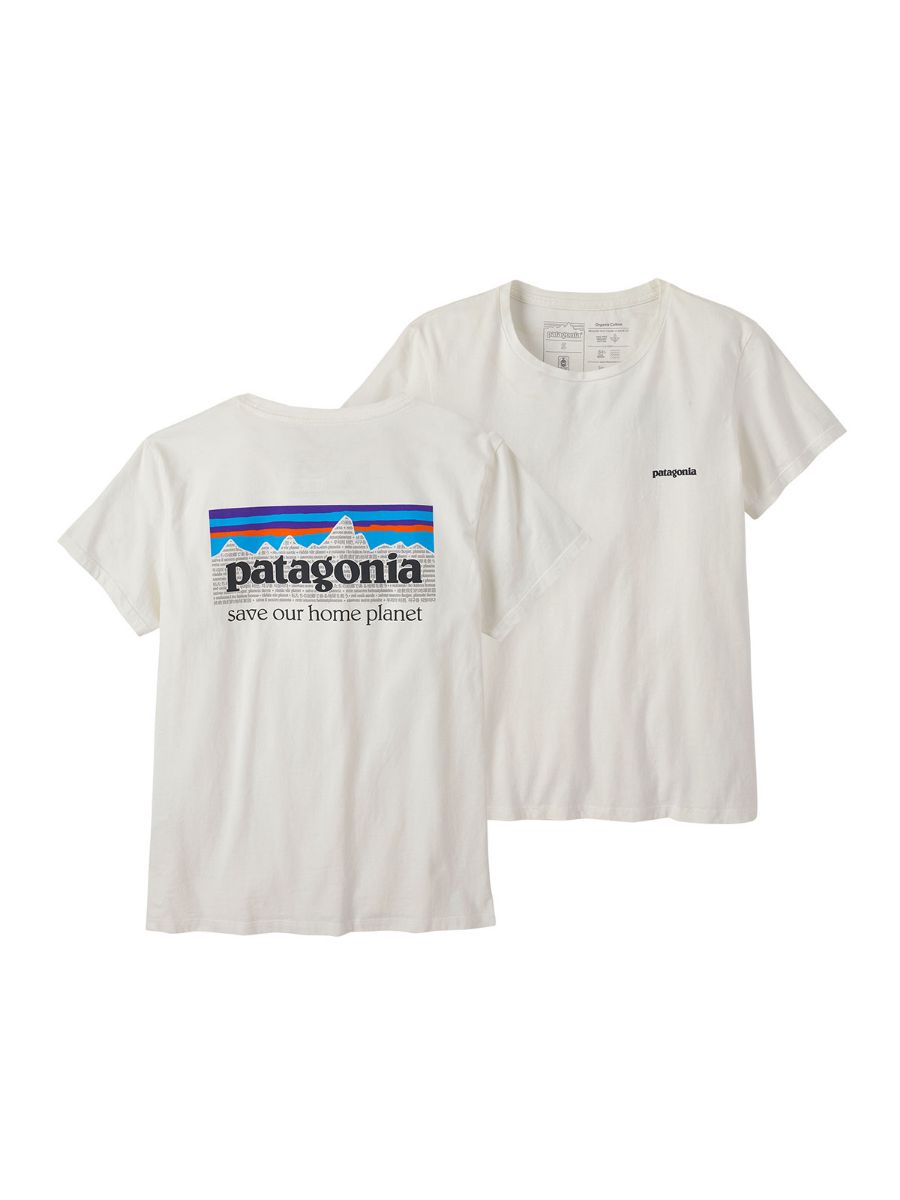 Patagonia W's P-6 Mission Organic T-Shirt i fargen Birch White: Patagonia t-skjorte til dame