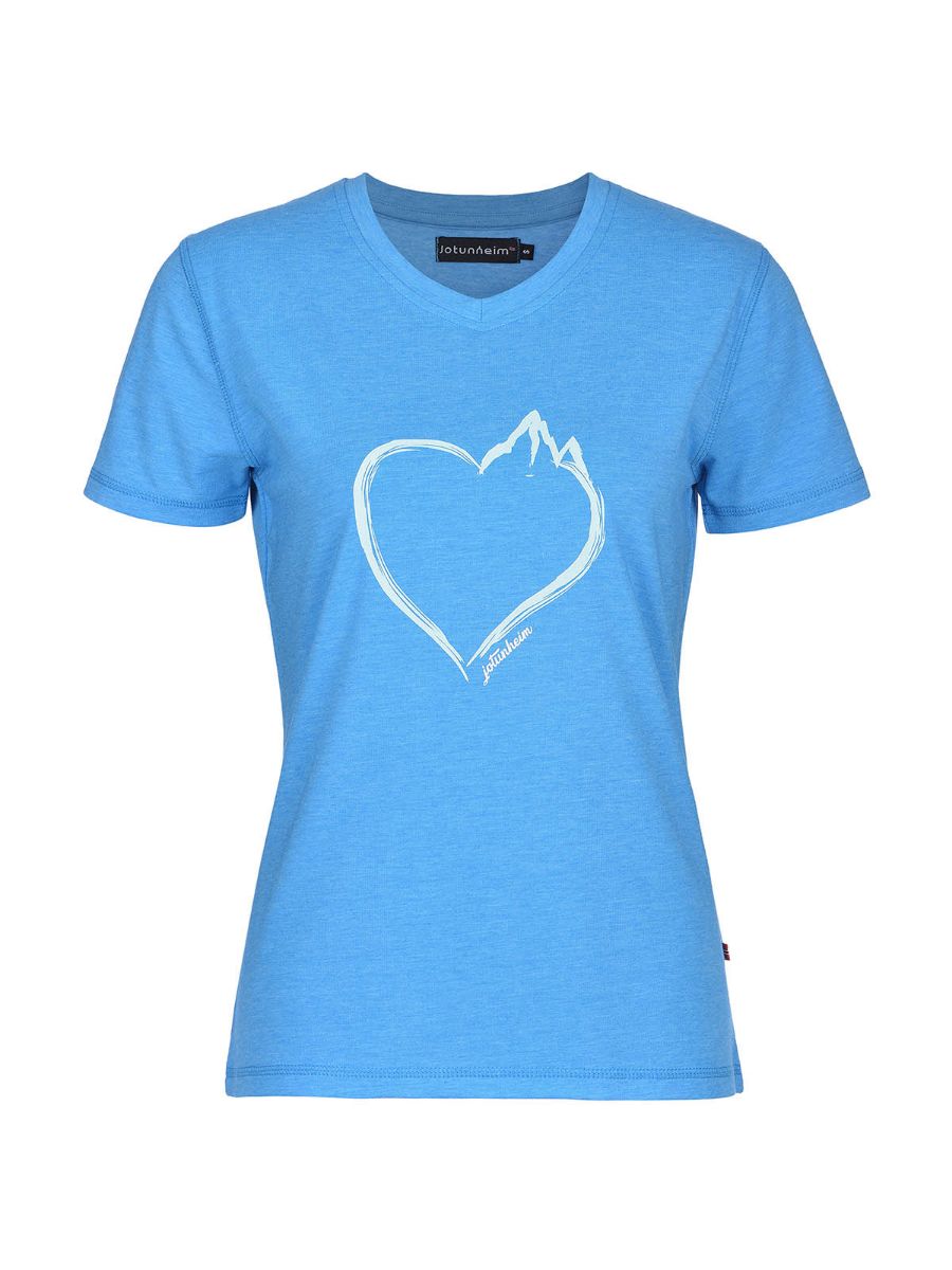 Varde Tshirt m/print fra Jotunheim til dame, med print "Hjerte" i fargen Blithe (Sterk blå)