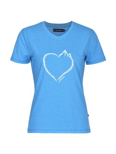 Varde Tshirt m/print fra Jotunheim til dame, med print "Hjerte" i fargen Blithe (Sterk blå)