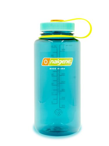 Turkis drikkeflaske fra Nalgene. Stor drikkeåpning	