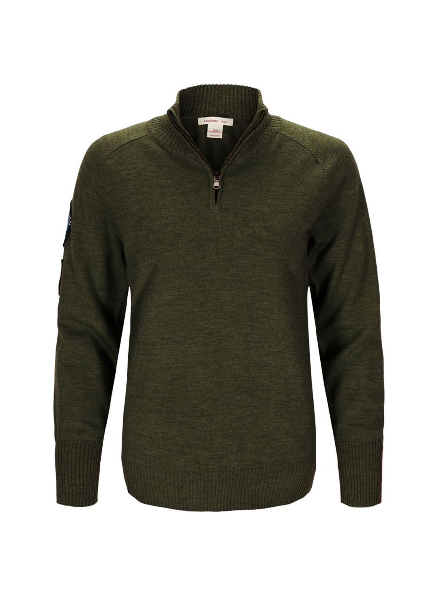 Amundsen Peak Half Zip Mens i fargen Earth. Ullgenser fra Amundsen til herre. 