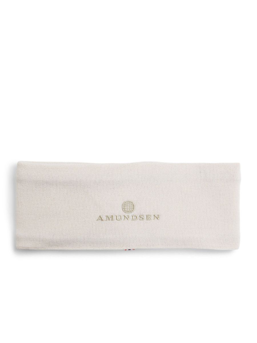 Amundsen Headband i fargen White med ton-i-ton logo. Pannebånd fra Amundsen