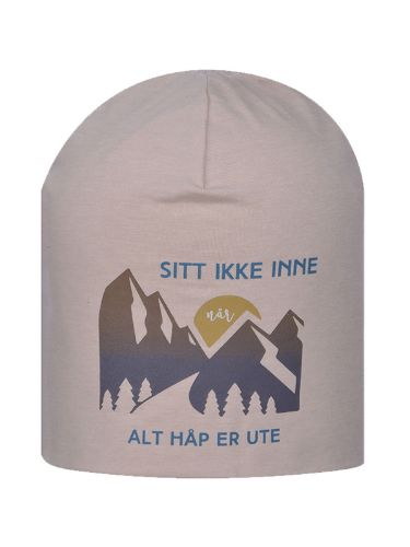 Jotunheim Varde Lue i fargen Cement med trykket: Sitt ikke inne når alt håp er ute