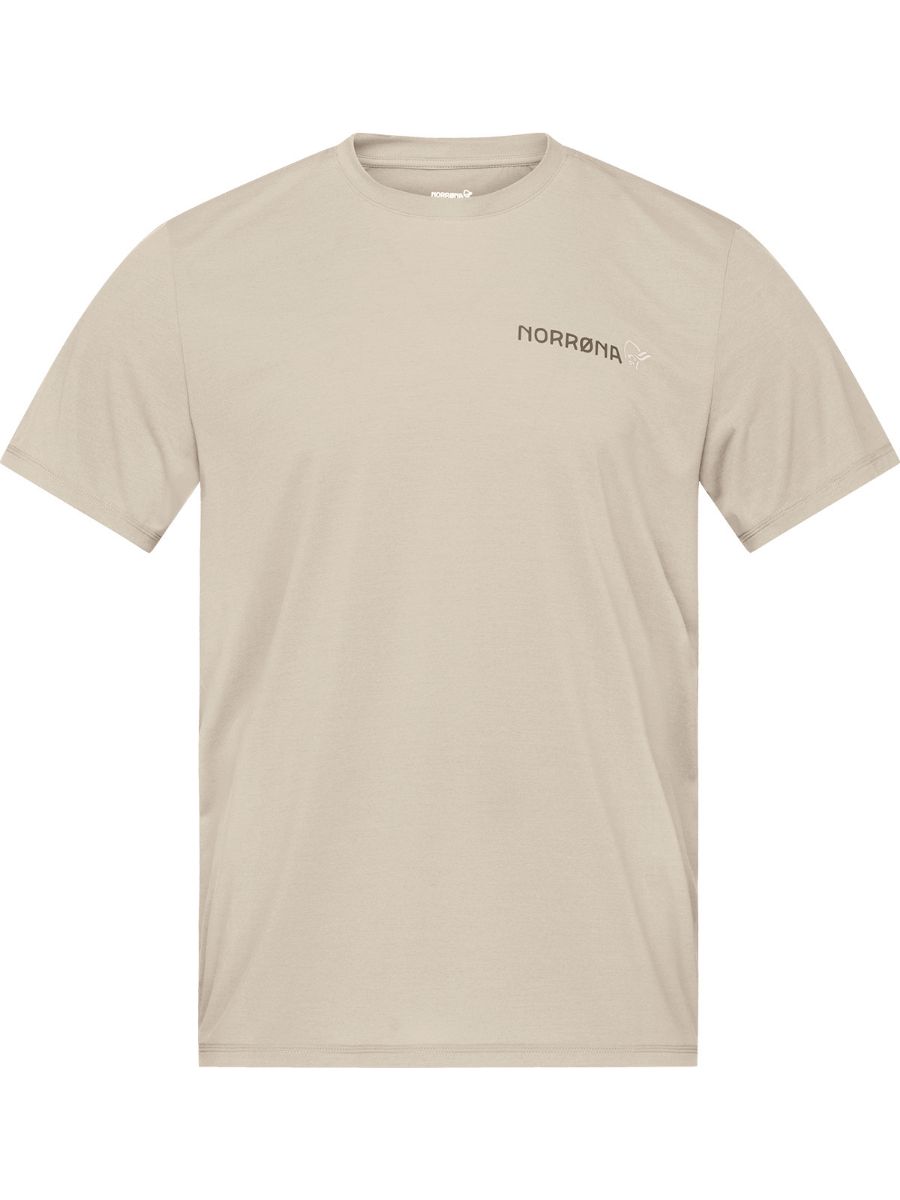 Norrøna Femund Tech T-shirt i fargen Oatmeal til herre. T-skjorte fra Norrøna til herre. 
