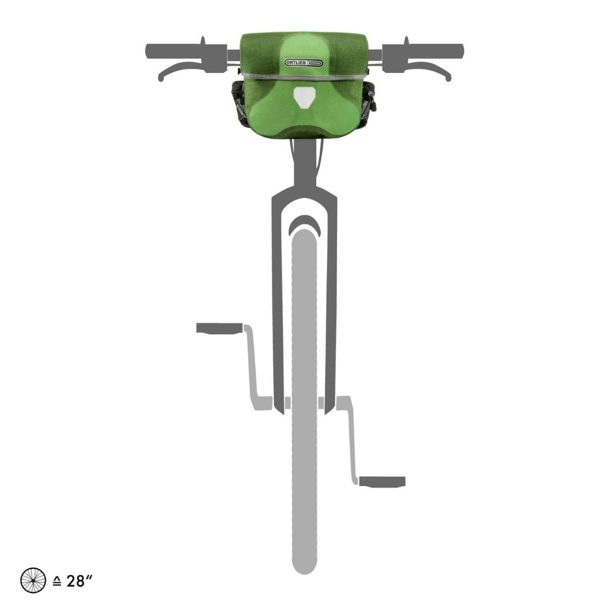 Grønn sykkelveske til å ha foran på sykkelen