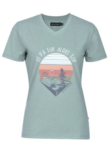 T-skjorte med trykk i bomull til dame