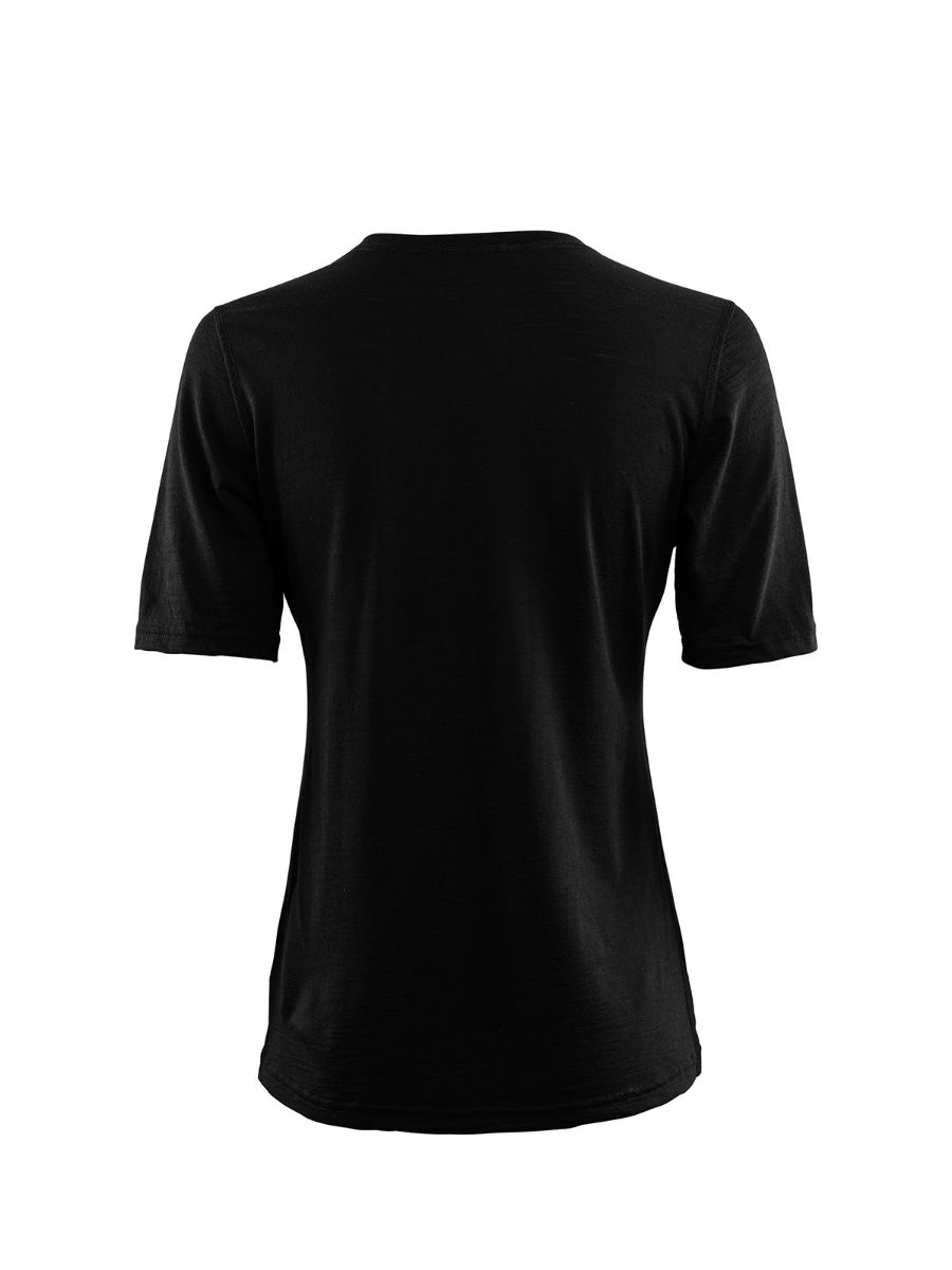Aclima LightWool Undershirt Tee W i fargen Jet Black. Svart ull t-skjorte til dame fra Aclima.