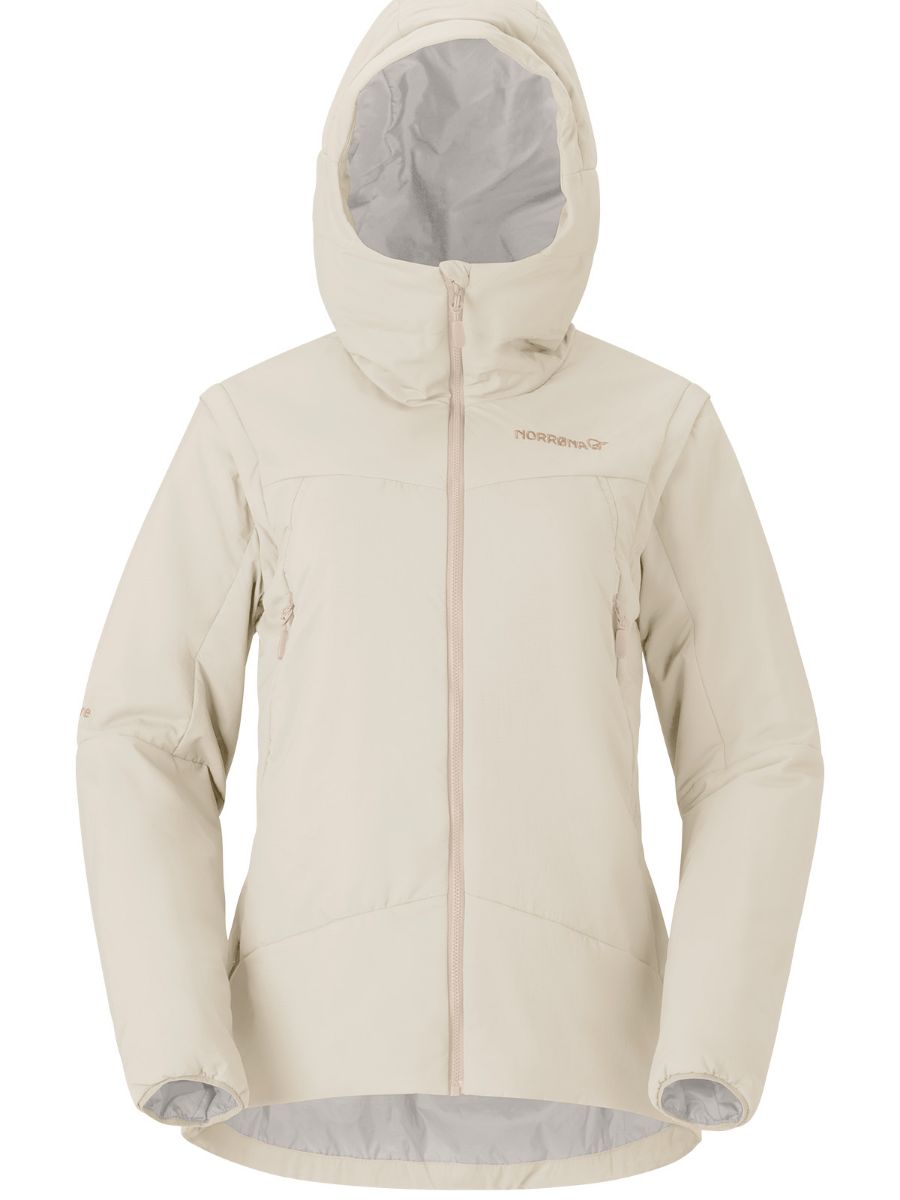 Møre thermal60 aero200 Jacket til dame fra Norrøna i fargen Oatmeal. En lekker kombinasjon av jakke og vest i en!