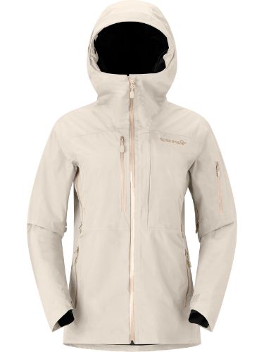 Lofoten Gore-Tex insulated jakke til dame, en isolert skalljakke i fargen Oatmeal fra Norrøna