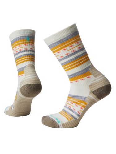 Vis detaljer for W Hike Light Cushion Margarita Smartwool hverdagssokk til dame i gult mønster