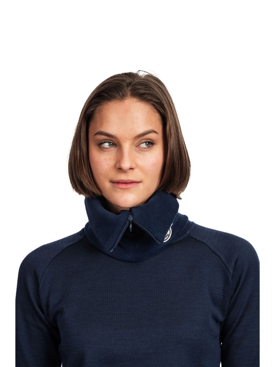 Varm hals i fleece til dame og herre fra Les Arcs i fargen Navy, med half zip