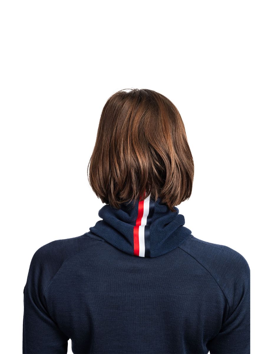 Varm hals i fleece til dame og herre fra Les Arcs i fargen Navy, med half zip