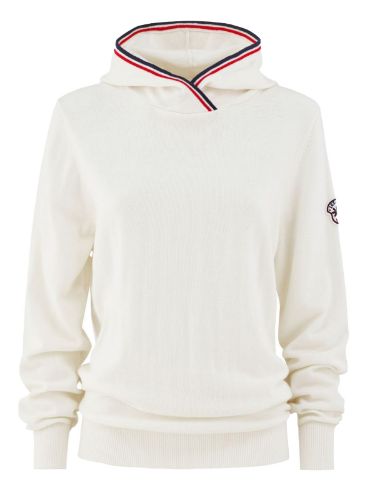 Vis detaljer for Hermine hoodie W Hettegenser til dame i merinoull og polyester fra Les Arcs i fargen White