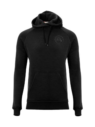 Komfortabel hettegenser i ull fra Aclima til herre i fargen Jet Black