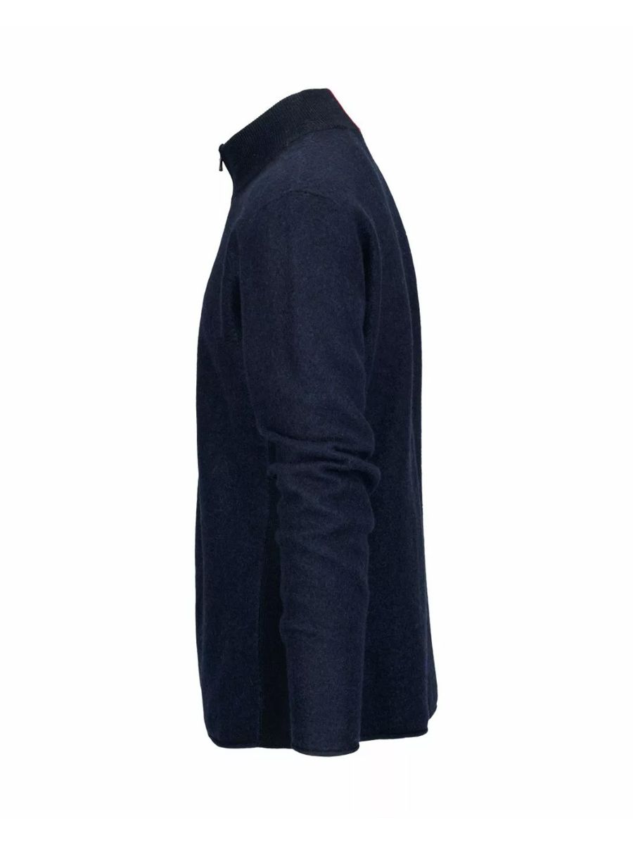 Amundsen Boiled Half Zip Mens i fargen Faded Navy. Ullgenser til herre fra Amundsen Sports