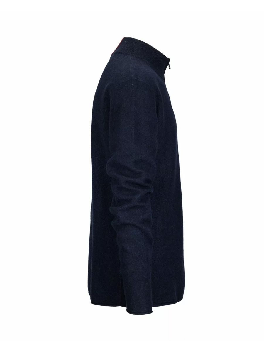 Amundsen Boiled Half Zip Mens i fargen Faded Navy. Ullgenser til herre fra Amundsen Sports