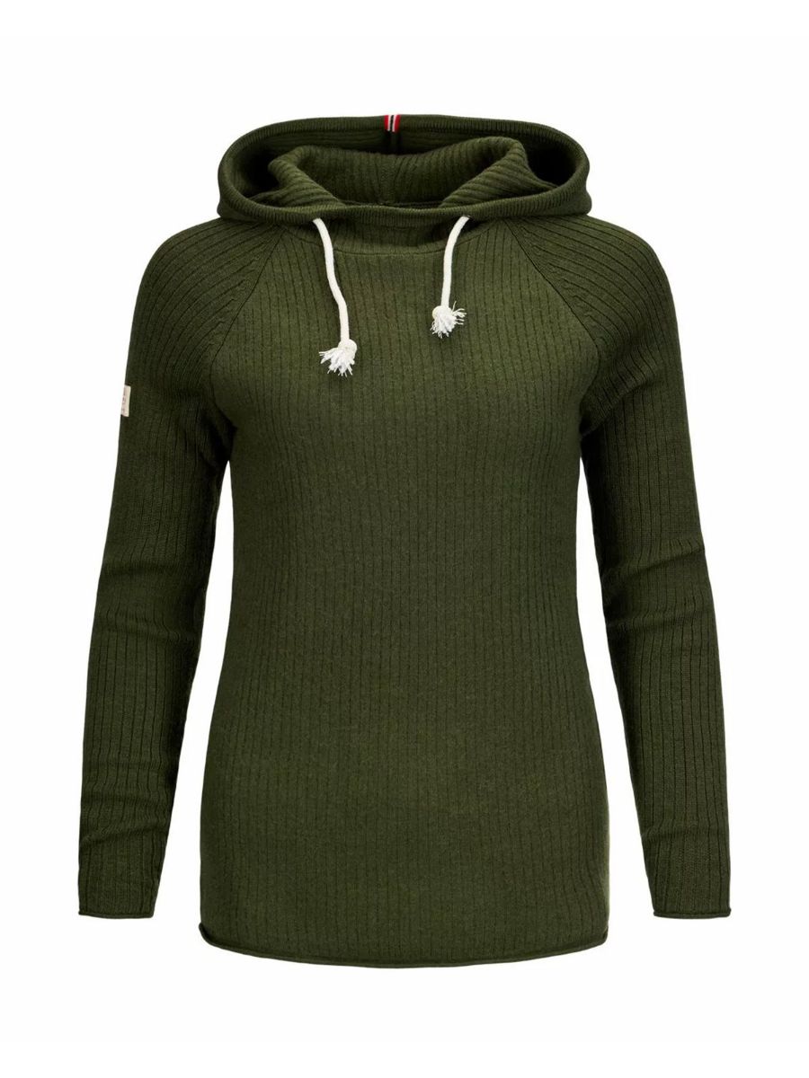 Amundsen Boiled Hoodie Womens i fargen Earth. Ullgenser til dame fra Amundsen Sports