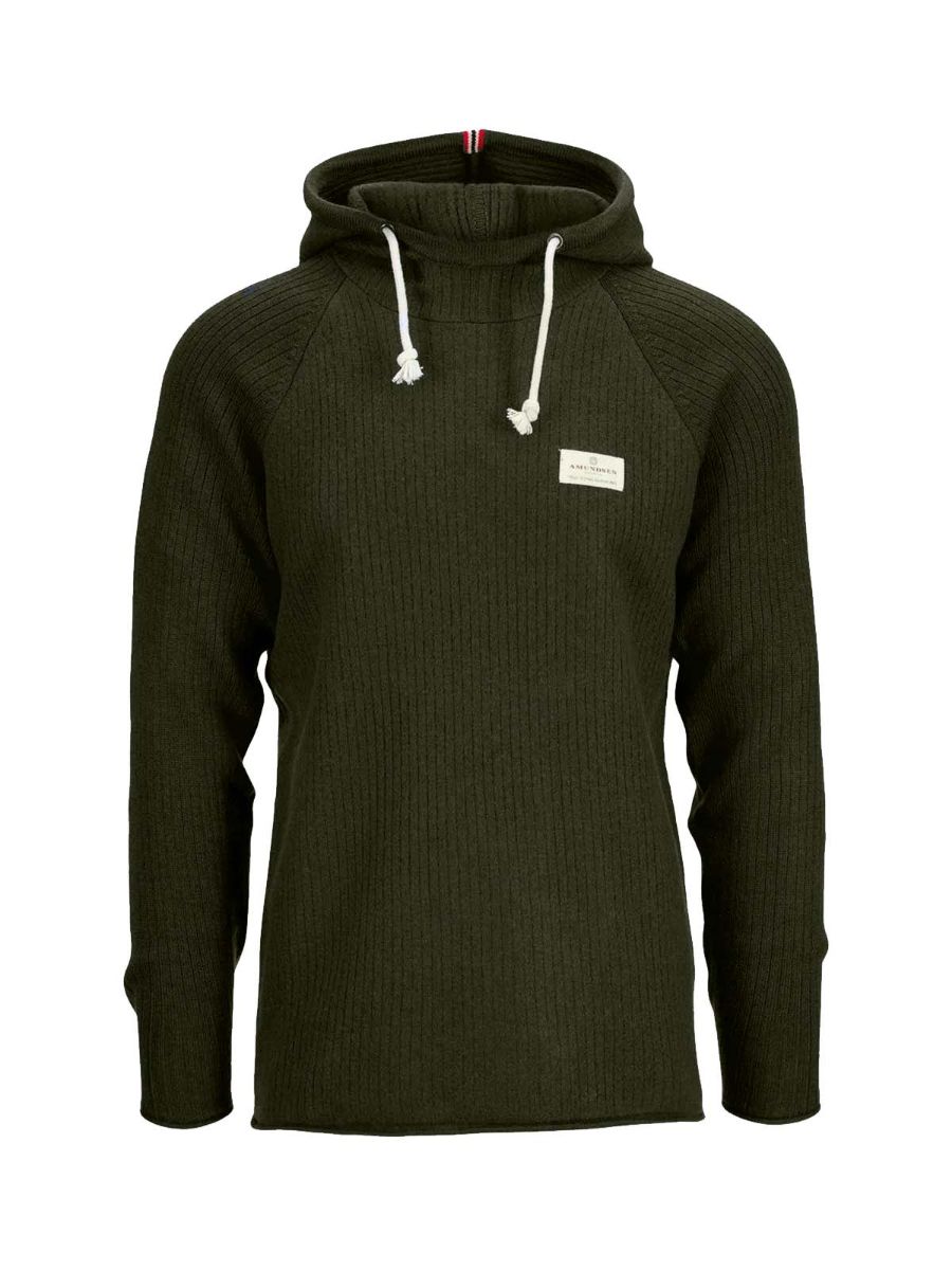 Amundsen Boiled Hoodie Mens fargen Earth. Ullgenser til herre fra Amundsen Sports