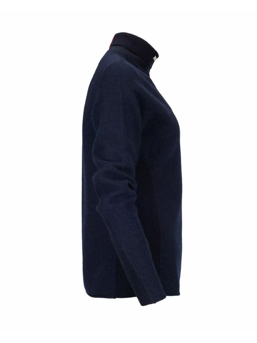 Amundsen Boiled Turtle Neck Womens i fargen Faded Navy. Ullgenser til dame med høy hals fra Amundsen Sports.