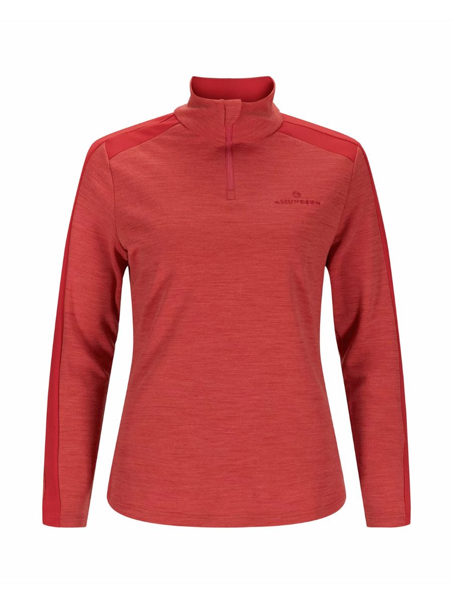 Amundsen 5mila Half Zip W i fargen Weathered Red med ton-i-ton logo