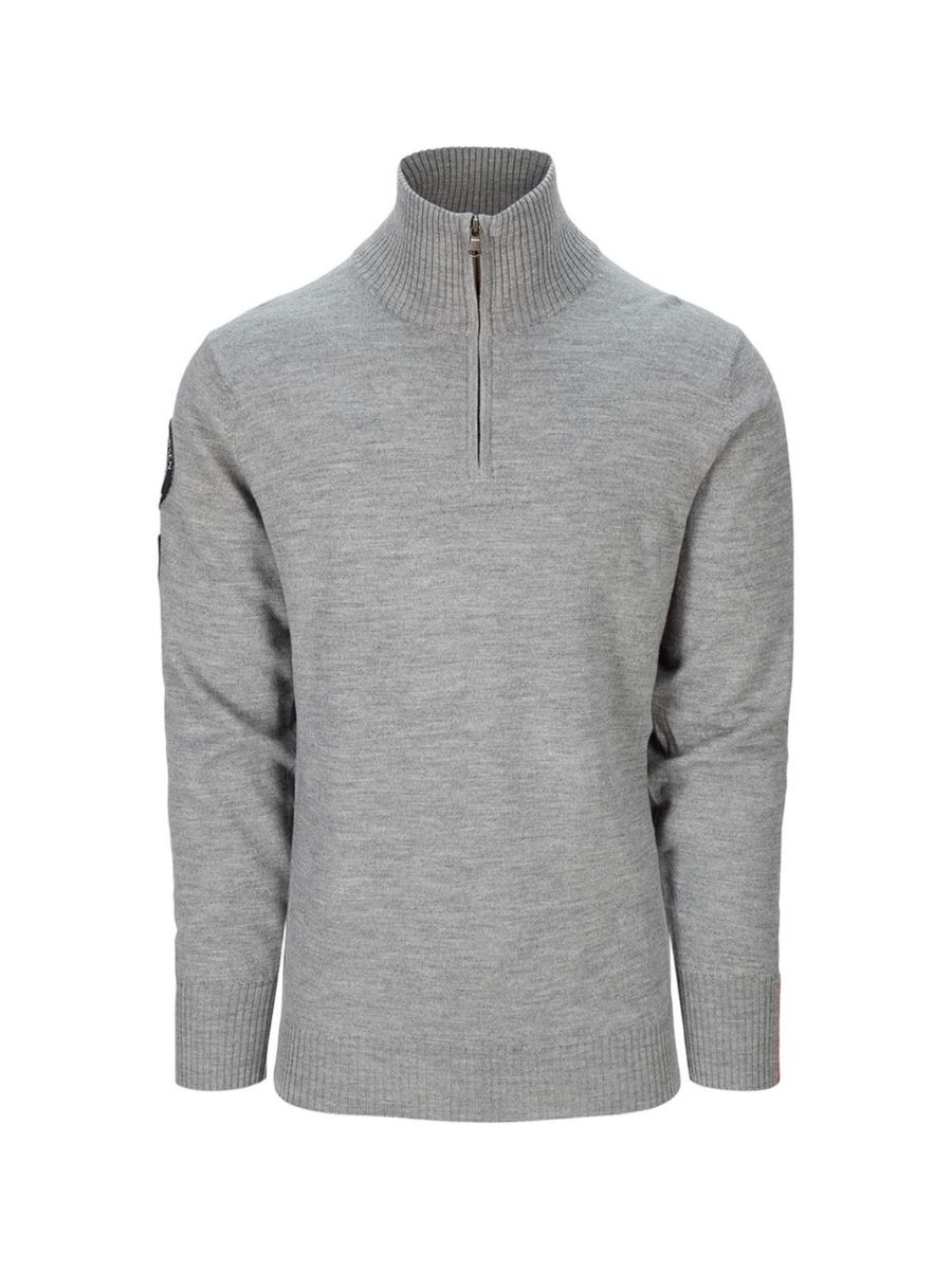 Amundsen Peak Half Zip Mens i fargen Light Grey. Ullgenser fra Amundsen til herre. 