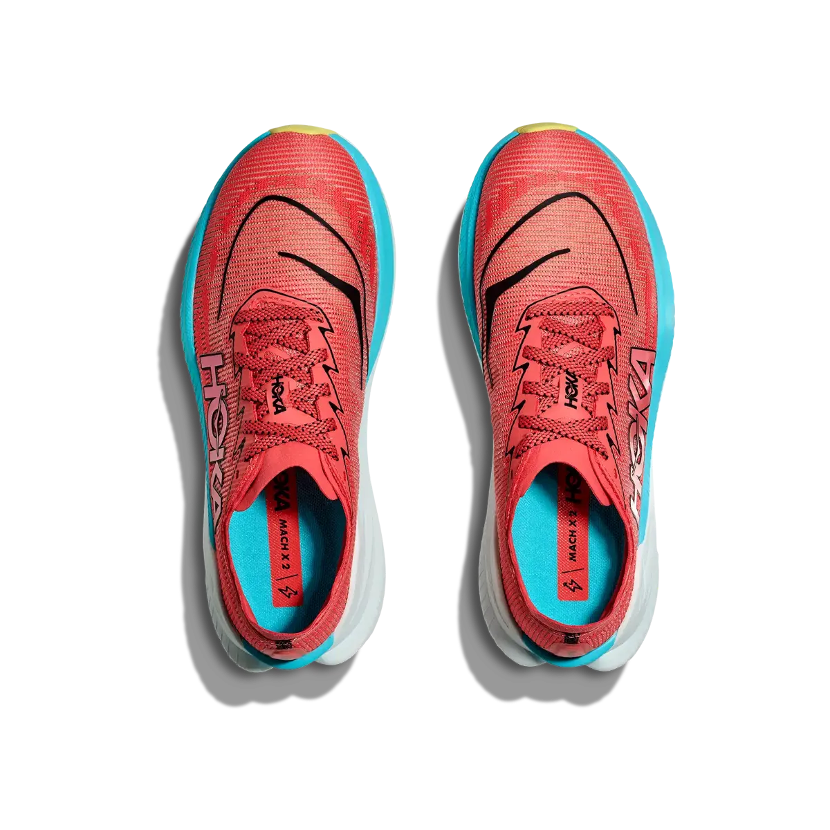 Hoka M Mach X 2 GFRT i fargen Grapefruit/Electric Coral. Løpesko til herre fra Hoka