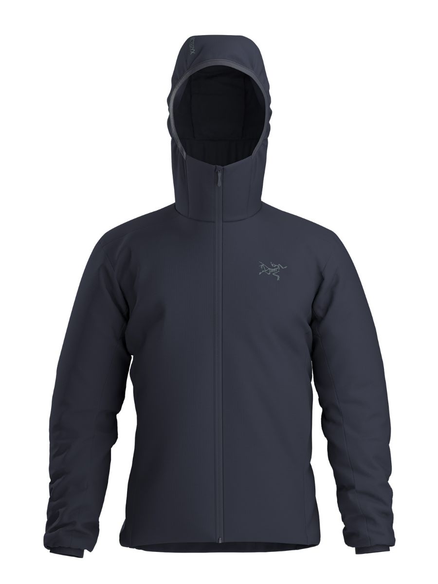 Vattert jakke til herre fra Arcteryx med hette i fargen Black Sapphiro