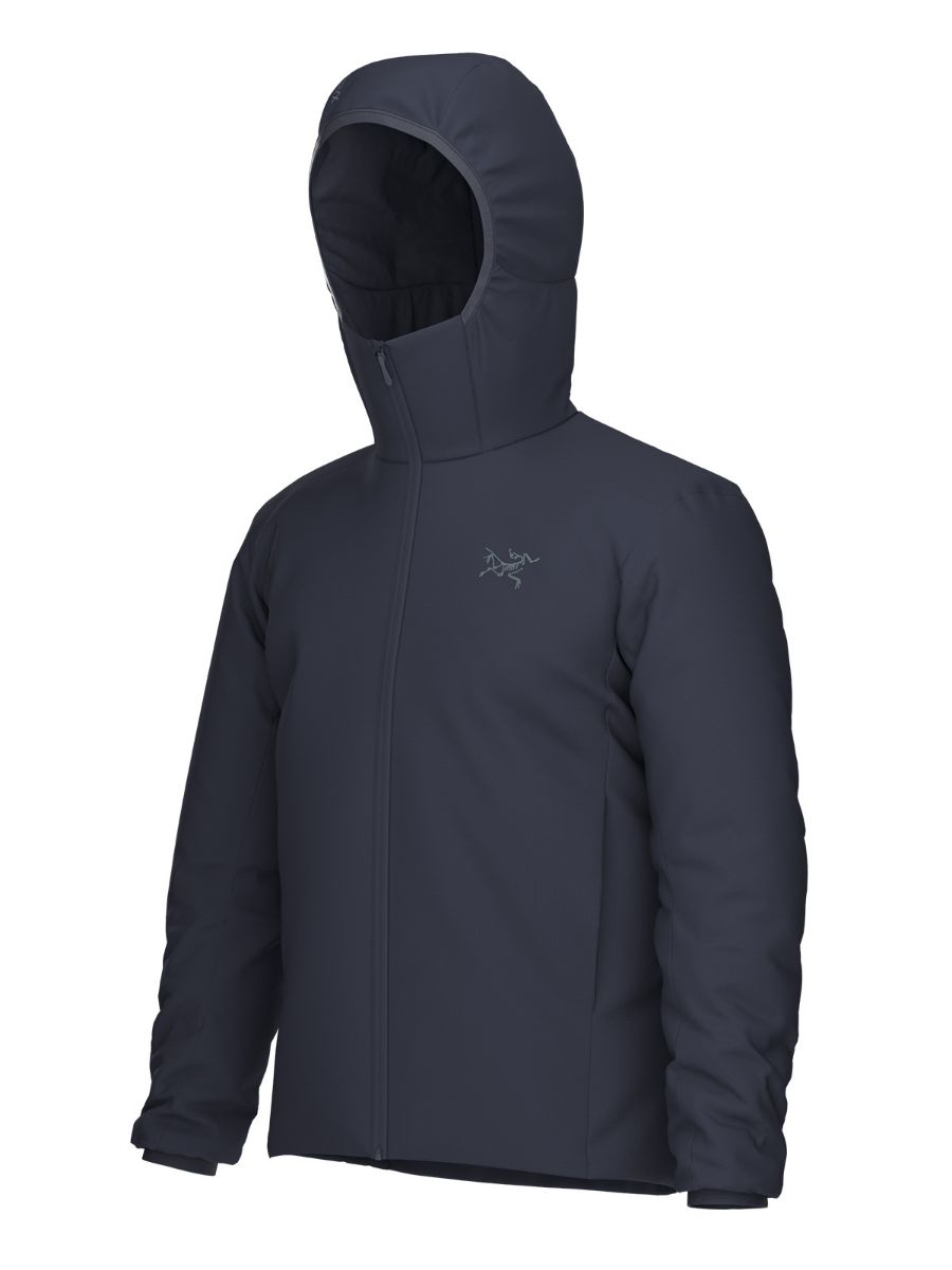 Vattert jakke til herre fra Arcteryx med hette i fargen Black Sapphiro