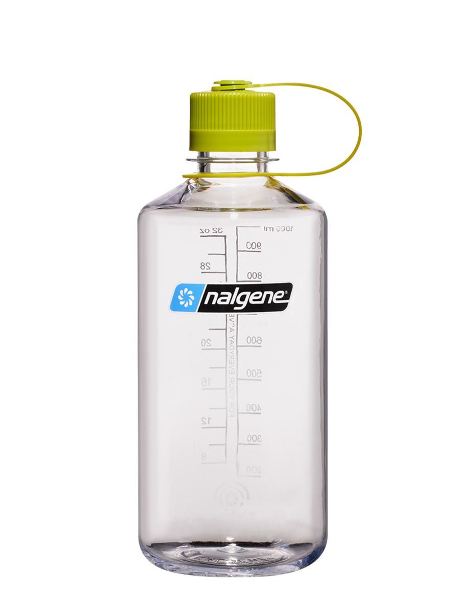 Drikkeflaske fra Nalgene i fargen Clear. Praktisk drikketut med kork