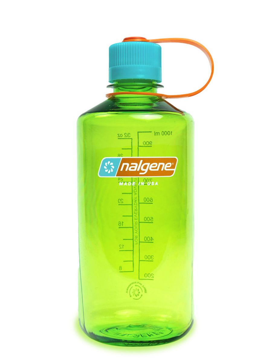 Drikkeflaske fra Nalgene i fargen Pear. Praktisk drikketut med kork