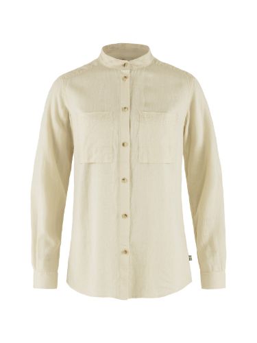 Skjorte til dame i hemp med brystlommer og knapper