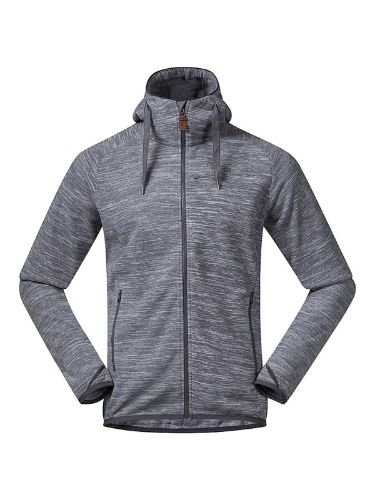 Fleecejakke til herre fra Bergans i fargen Aluminium, med hette og glidelås i full lengde