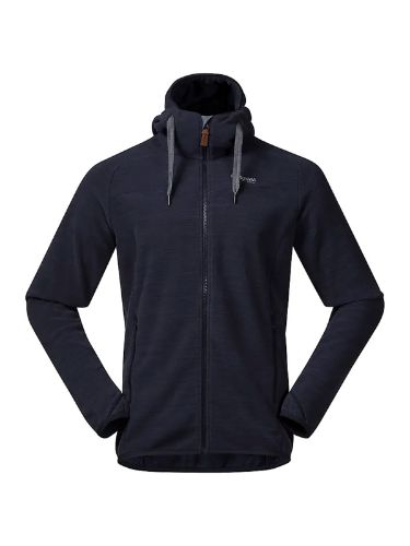 Fleecejakke til herre fra Bergans i fargen Dark Navy, med hette og glidelås i full lengde