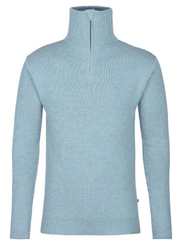 Tynn strikkegenser til herre fra Jotunheim med høy hals og halfzip i fargen Slate