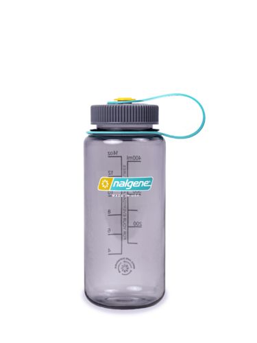 Vannflaske fra Nalgene som rommer 0.5l med stor åpning og skrukort