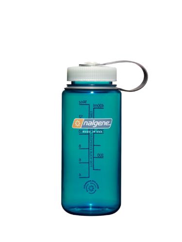 Vannflaske fra Nalgene som rommer 0.5l med stor åpning og skrukort