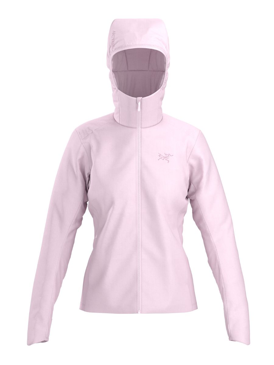 Atom hoody til dame fra Arcteryx,  allsidig dunjakke til dame i fargen Pink Glow