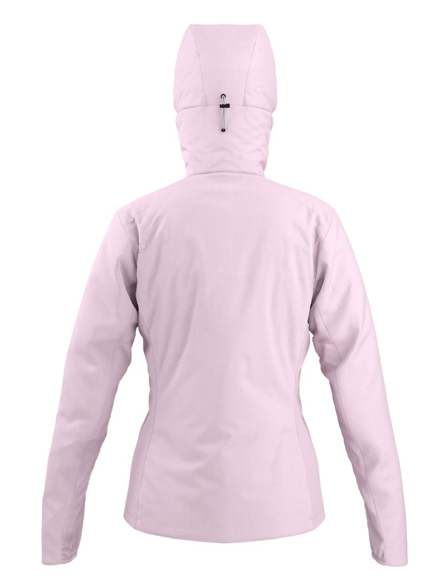 Atom hoody til dame fra Arcteryx,  allsidig dunjakke til dame i fargen Pink Glow