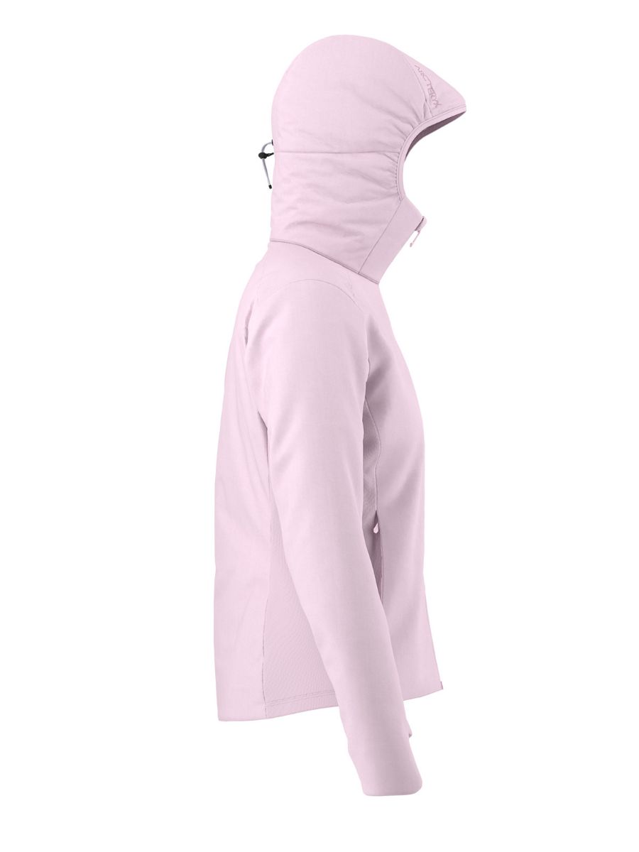 Atom hoody til dame fra Arcteryx,  allsidig dunjakke til dame i fargen Pink Glow