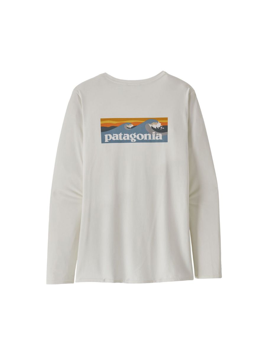 Longsleeve til dame fra Patagonia med trykk på ryggen
