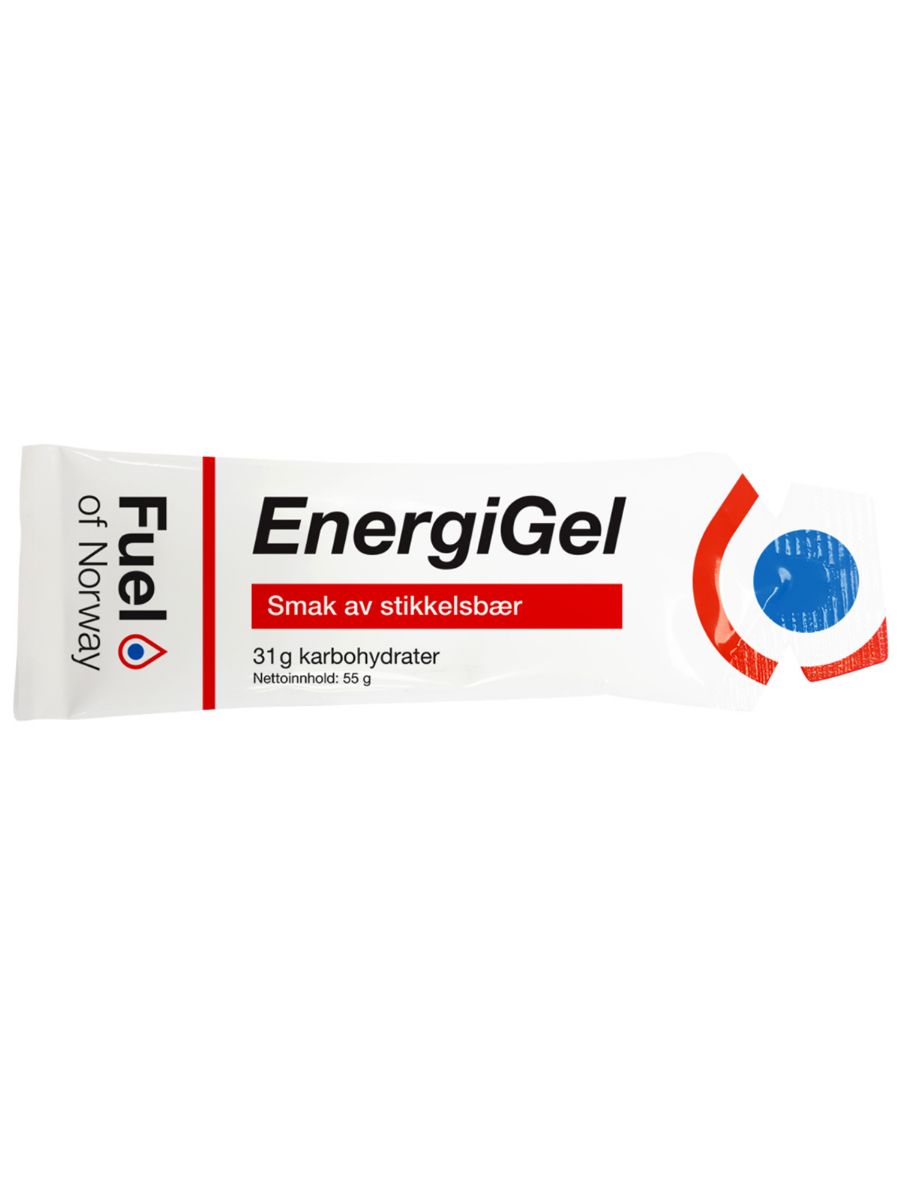 Energigel fra Fuel of Norway med smak av stikkelsbær